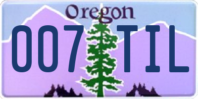 OR license plate 007TIL