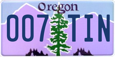 OR license plate 007TIN
