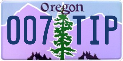 OR license plate 007TIP