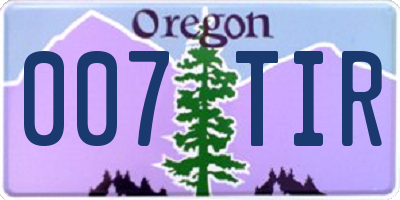 OR license plate 007TIR