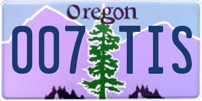 OR license plate 007TIS