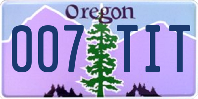 OR license plate 007TIT