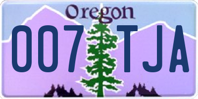 OR license plate 007TJA