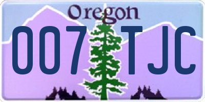 OR license plate 007TJC