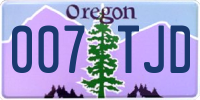 OR license plate 007TJD