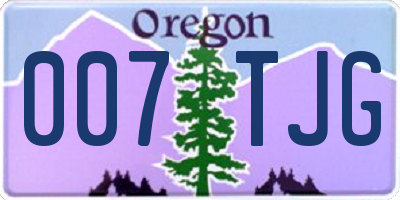 OR license plate 007TJG