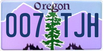 OR license plate 007TJH