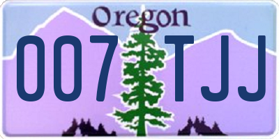 OR license plate 007TJJ