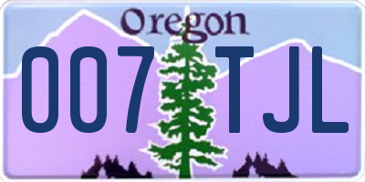 OR license plate 007TJL