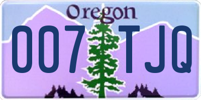 OR license plate 007TJQ