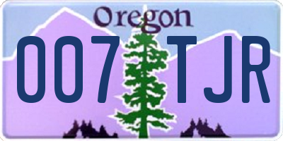 OR license plate 007TJR