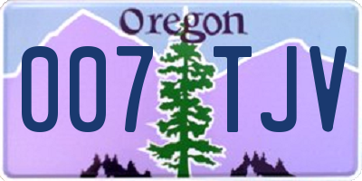 OR license plate 007TJV