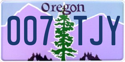 OR license plate 007TJY