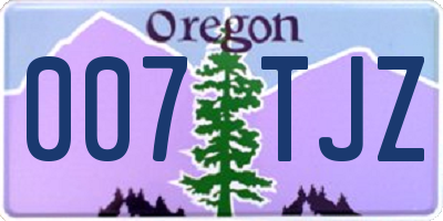 OR license plate 007TJZ