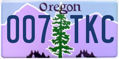 OR license plate 007TKC