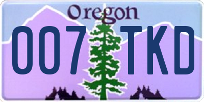 OR license plate 007TKD