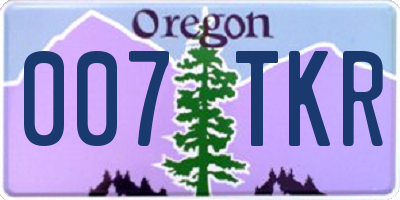 OR license plate 007TKR