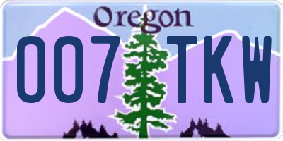 OR license plate 007TKW