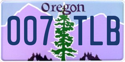 OR license plate 007TLB