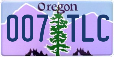 OR license plate 007TLC