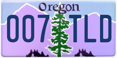 OR license plate 007TLD
