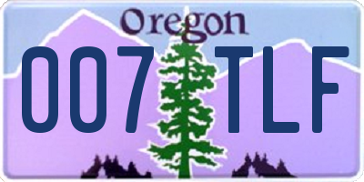 OR license plate 007TLF