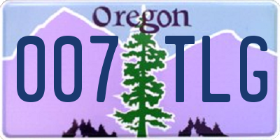 OR license plate 007TLG