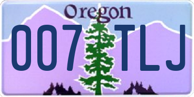 OR license plate 007TLJ
