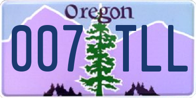 OR license plate 007TLL