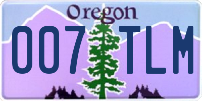 OR license plate 007TLM