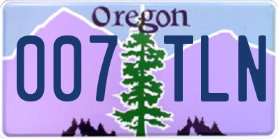 OR license plate 007TLN