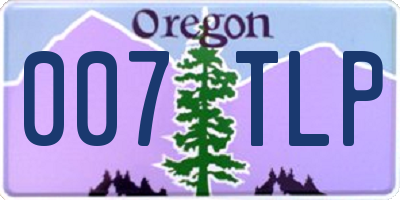 OR license plate 007TLP