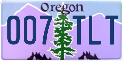 OR license plate 007TLT