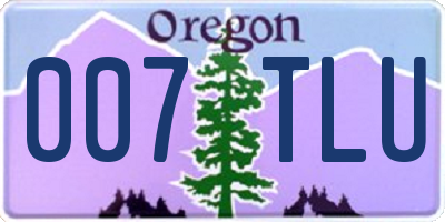 OR license plate 007TLU