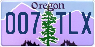 OR license plate 007TLX