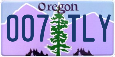 OR license plate 007TLY