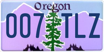 OR license plate 007TLZ