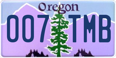 OR license plate 007TMB