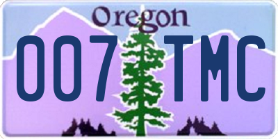 OR license plate 007TMC