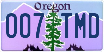 OR license plate 007TMD