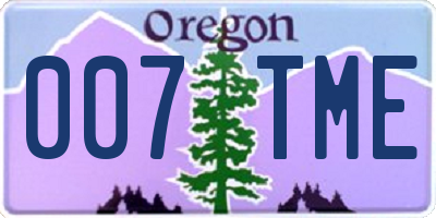 OR license plate 007TME