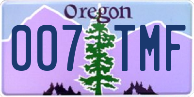 OR license plate 007TMF