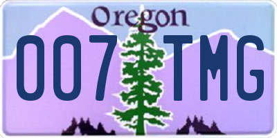 OR license plate 007TMG