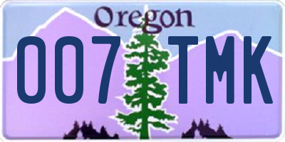 OR license plate 007TMK
