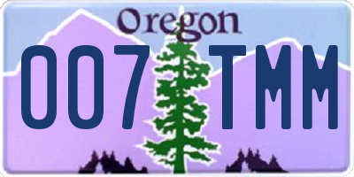 OR license plate 007TMM