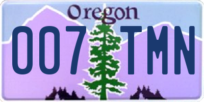OR license plate 007TMN