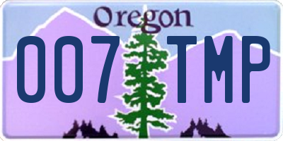 OR license plate 007TMP