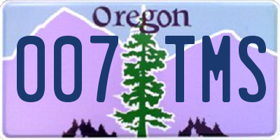 OR license plate 007TMS