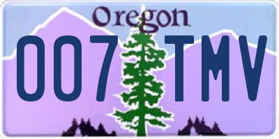 OR license plate 007TMV