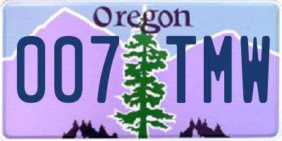 OR license plate 007TMW